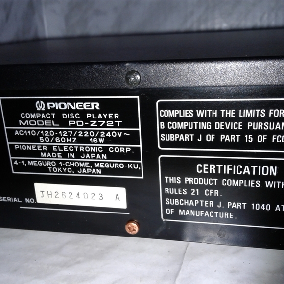 Pioneer Vintage PD-Z72T Twin-Tray CD Player '80s Japan tested working - Picture 5 of 5